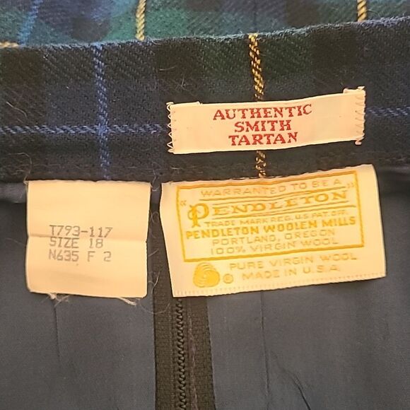 Pendlelton Blue Green Wool Smith Tartan Plaid Blazer & Shorts Set Size 16/18 - Picture 15 of 16